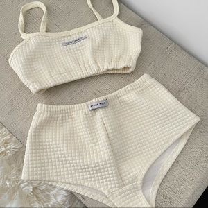 My Mum Made It Cream Quilted Top&Shorts Set